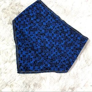 Pet bandana scarf dog tie & snap NEW blue black